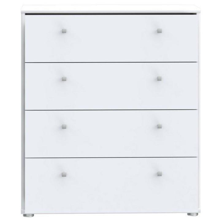 Commode TEMPRA 4 Tiroirs - Décor blanc – L 73,7 × P 34,8 × H 85,5 cm Commode TEMPRA 4 Tiroirs - Décor blanc – L 73,7 × P 34,8 × H 85,5 cm