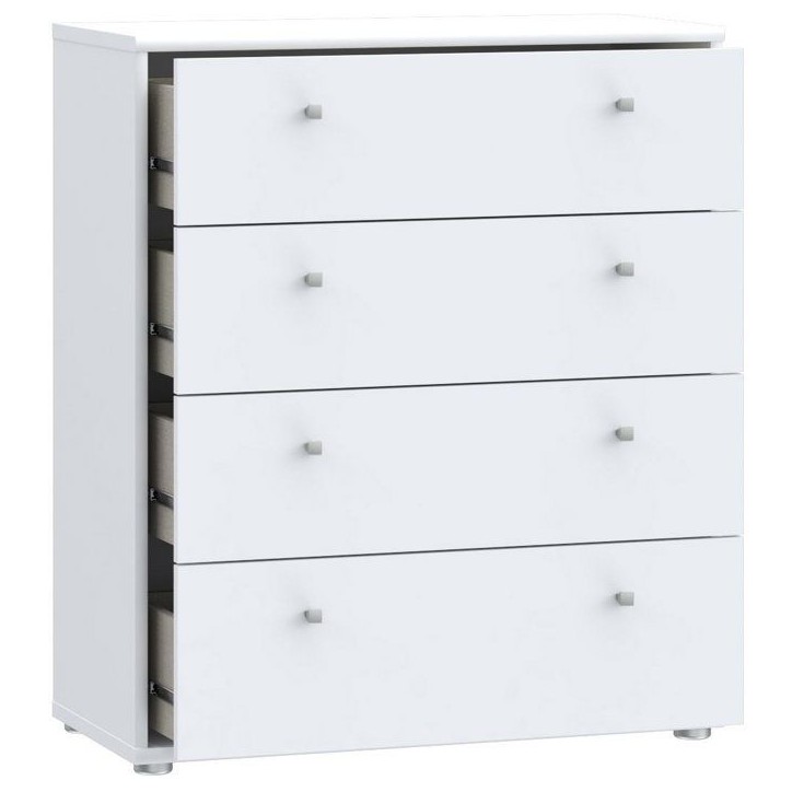 Commode TEMPRA 4 Tiroirs - Décor blanc – L 73,7 × P 34,8 × H 85,5 cm Commode TEMPRA 4 Tiroirs - Décor blanc – L 73,7 × P 34,8 × H 85,5 cm