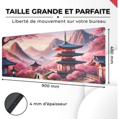 The G-Lab - Pad Temple - Tapis de Souris XXL - 900x400 - Base Antidérapante – Temple Japonais