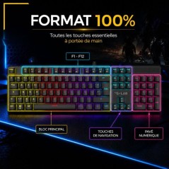 Clavier gamer mécanique - Switch rouge - THE G-LAB - KEYZ RADIUM - 100% - Filaire - Rainbow