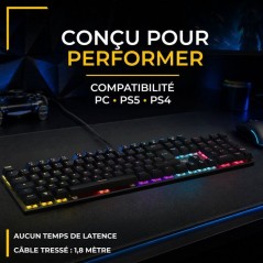 Clavier gamer mécanique - Switch rouge - THE G-LAB - KEYZ RADIUM - 10