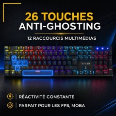 Clavier gamer mécanique - Switch rouge - THE G-LAB - KEYZ RADIUM - 10