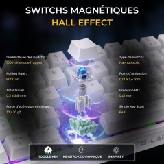 Clavier gamer - Magnétique - THE G-LAB - Keyz Titanium HE - AZERTY Co