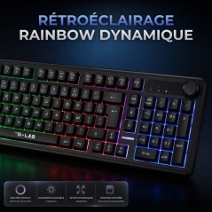 Clavier gamer membrane - Touches silencieuses - THE G-LAB - KEYZ CAESI