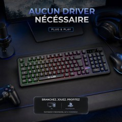 Clavier gamer membrane - Touches silencieuses - THE G-LAB - KEYZ CAESI