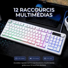 Clavier gamer membrane - Touches silencieuses - THE G-LAB - KEYZ CAESI