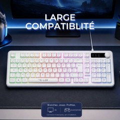 Clavier gamer membrane - Touches silencieuses - THE G-LAB - KEYZ CAESI