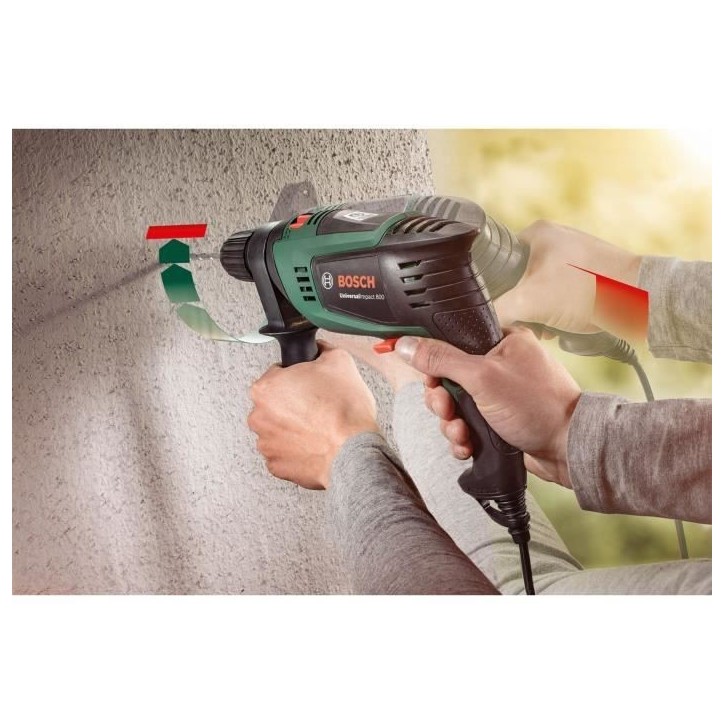 Perceuse a percussion filaire Bosch - UniversalImpact 800 (800W, béton 14mm, bois 30mm, livré avec accessoires) Perceuse a percussion filaire Bosch - UniversalImpact 800 (800W, béton 14mm, bois 30mm, livré avec accessoires)