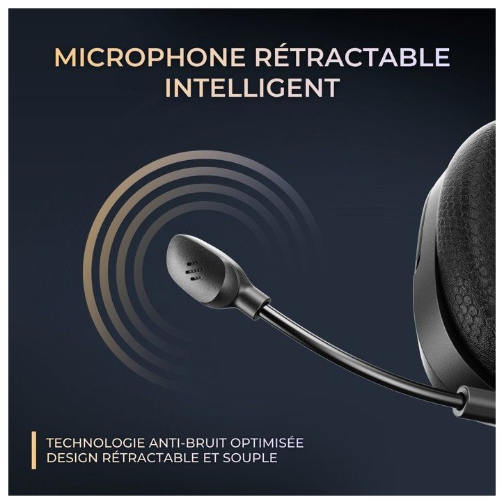 Casque gaming sans fil RGB - THE G-LAB - KORP RUBIDIUM - Tissu - Micro Rétractable - Stéréo - Toutes Plateformes