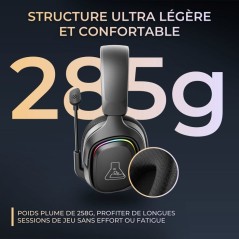 Casque gaming sans fil RGB - THE G-LAB - KORP RUBIDIUM - Tissu - Micro