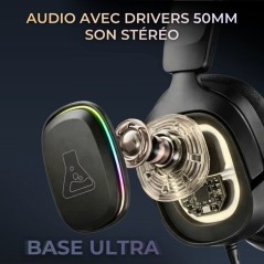 Casque gaming sans fil RGB - THE G-LAB - KORP RUBIDIUM - Tissu - Micro