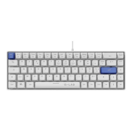 Clavier Gamer - The G-Lab - KEYZ HYDROGEN - 60% Format Compact - Touches bleus - Filaire -BLANC