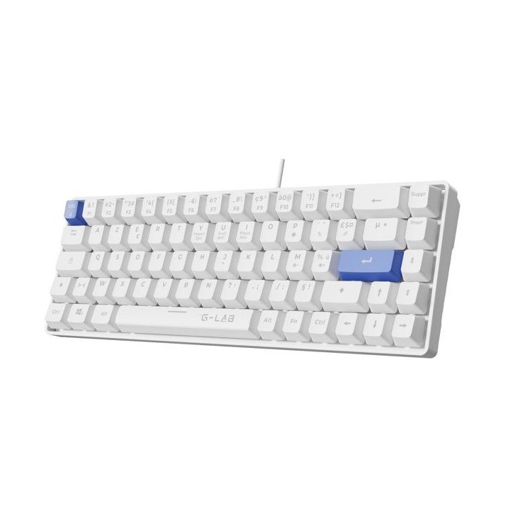 Clavier Gamer - The G-Lab - KEYZ HYDROGEN - 60% Format Compact - Touches bleus - Filaire -BLANC Clavier Gamer - The G-Lab - KEYZ HYDROGEN - 60% Format Compact - Touches bleus - Filaire -BLANC