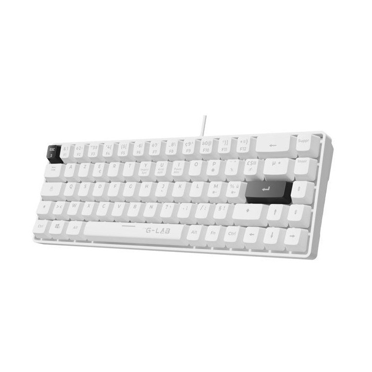 Clavier Gamer - The G-Lab - KEYZ HYDROGEN - 60% Format Compact - Touches noir - Filaire -BLANC Clavier Gamer - The G-Lab - KEYZ HYDROGEN - 60% Format Compact - Touches noir - Filaire -BLANC