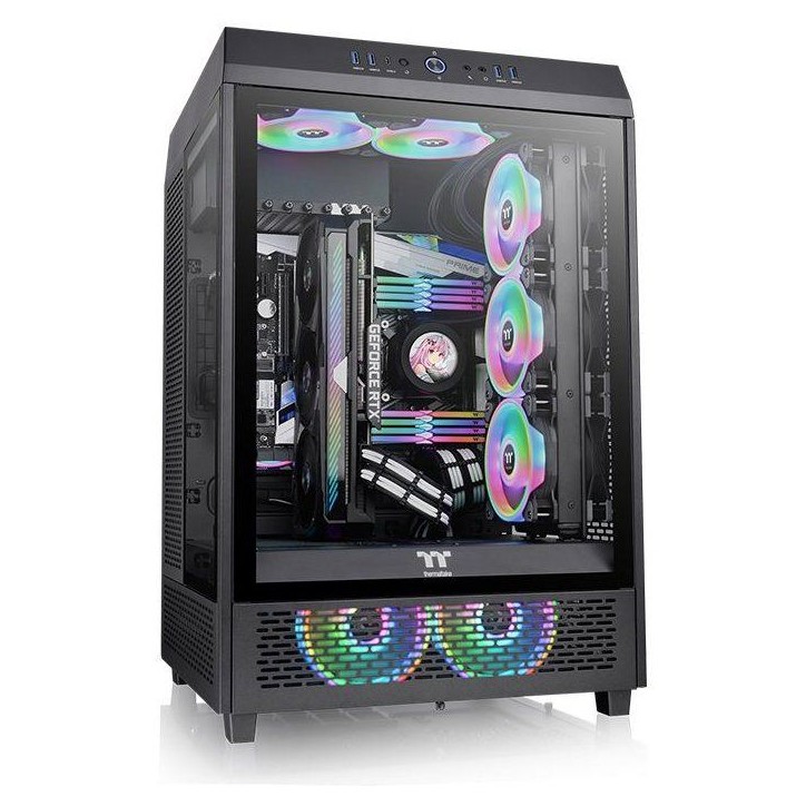 Boitier PC - THERMALTAKE - The TOWER 500 (Noir) - Boitier sans alimentation - Moyen tour - Format E-ATX Boitier PC - THERMALTAKE - The TOWER 500 (Noir) - Boitier sans alimentation - Moyen tour - Format E-ATX