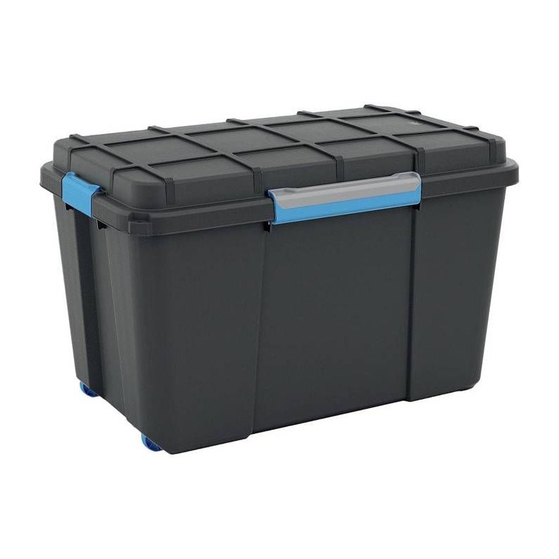 Boite hermétique a roulettes - 110 litres - noire