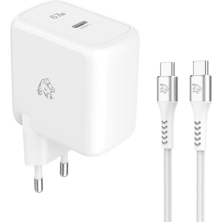 Chargeur secteur - TIGER POWER - LITE PACK - GaN 67W - Câble USB-C 2