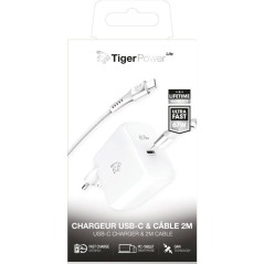 Chargeur secteur - TIGER POWER - LITE PACK - GaN 67W - Câble USB-C 2