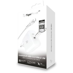 Chargeur secteur - TIGER POWER - LITE PACK - GaN 67W - Câble USB-C 2