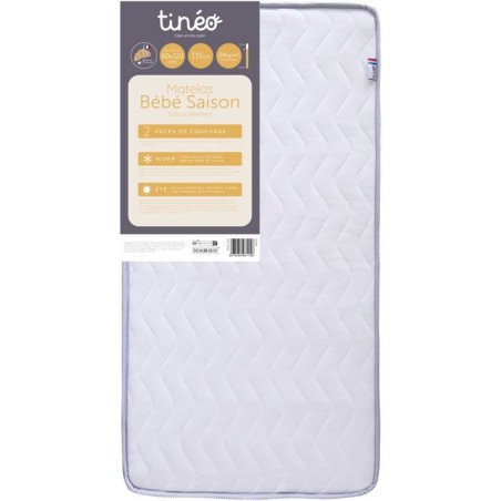 Matelas bébé saison - 60 x 120 cm - Ep. 11 cm - TINEO