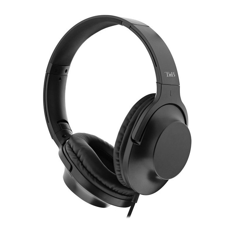 Casque TV Filaire - T'nB - Modele Noir - Jack 3,5mm - Sensibilité 124