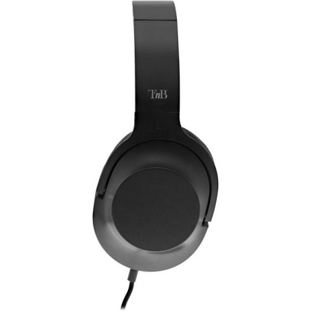 Casque TV Filaire - T'nB - Modele Noir - Jack 3,5mm - Sensibilité 124 dB - Câble 2m + Rallonge 3m