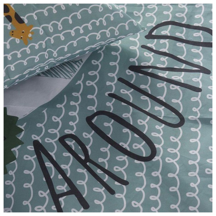 Parure de lit 1 personne - TODAY - Kids Kool - Imprimé animalier réversible - 100% coton 57 fils - 2 pieces Parure de lit 1 personne - TODAY - Kids Kool - Imprimé animalier réversible - 100% coton 57 fils - 2 pieces