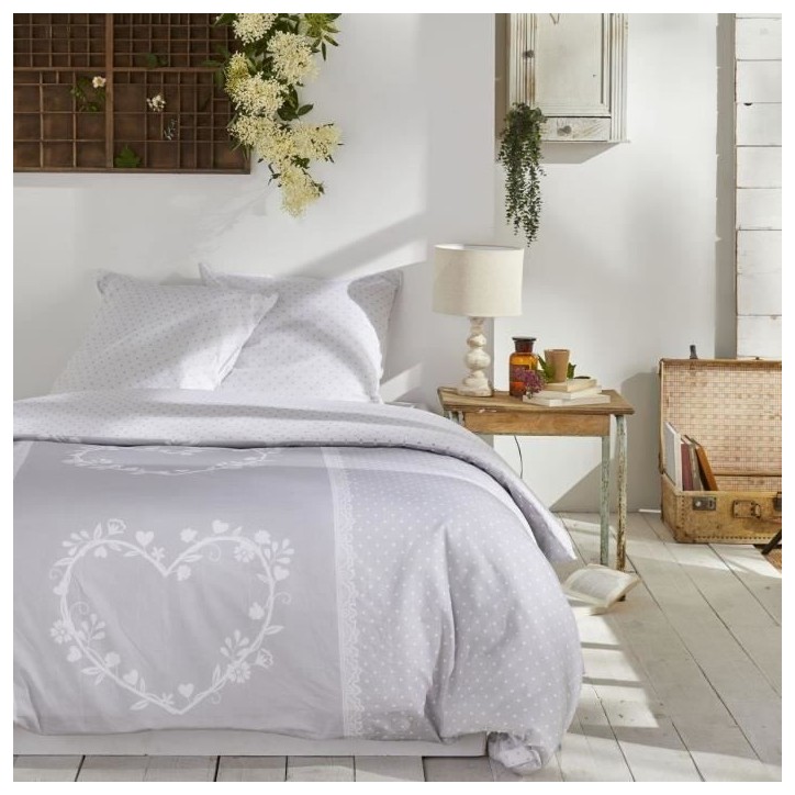 PARURE DE LIT TODAY - HOUSSE DE COUETTE 2460X240 + 2 TAIES D OREILLER 63X63 - 100% COTON 57 fils - Constance