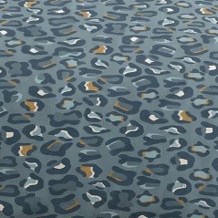 Parure de Lit - 240 x 220 cm - Coton Imprimé Léopard Bleu - TODAY SU