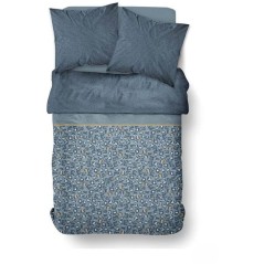 Parure de Lit - 260 x 240 cm - Coton Imprimé Léopard Bleu - TODAY SU