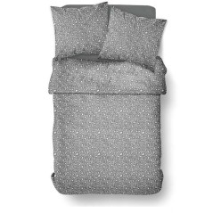 Parure de Lit - 260 x 240 cm - Coton Imprimé Léopard Gris Anthracite