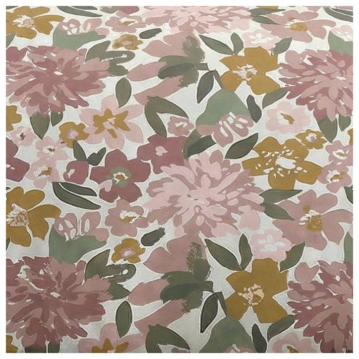 Parure de Lit - 260 x 240 cm - Coton Imprimé Floral Champetre Rose Poudré - TODAY SUNSHINE Parure de Lit - 260 x 240 cm - Coton Imprimé Floral Champetre Rose Poudré - TODAY SUNSHINE