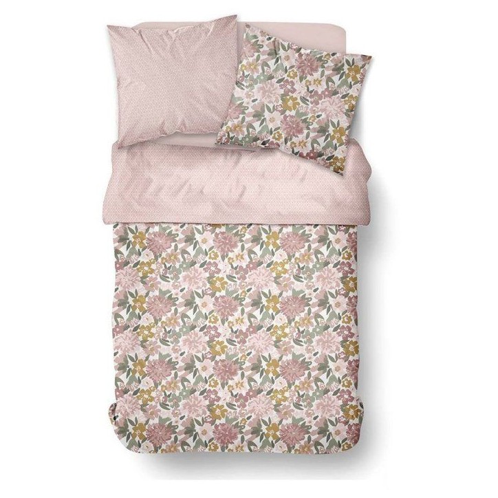Parure de Lit - 260 x 240 cm - Coton Imprimé Floral Champetre Rose Poudré - TODAY SUNSHINE Parure de Lit - 260 x 240 cm - Coton Imprimé Floral Champetre Rose Poudré - TODAY SUNSHINE