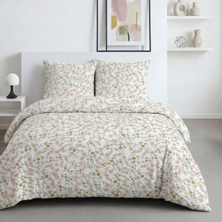 Parure de Lit - 260 x 240 cm - Coton Imprimé Floral - Type Liberty -