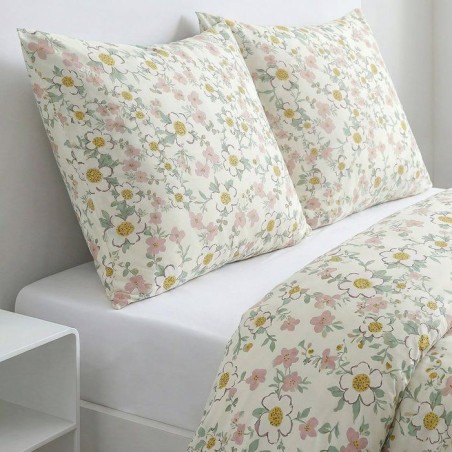 Parure de Lit - 260 x 240 cm - Coton Imprimé Floral - Type Liberty - TODAY SUNSHINE