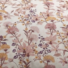 Parure de Lit - 240 x 220 cm - Coton Imprimé Motif Floral Rose - TODA