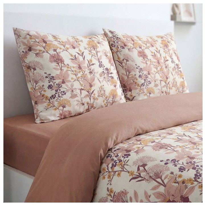 Parure de Lit - 260 x 240 cm - Coton Imprimé Motif Floral Rose - TODAY SUNSHINE Parure de Lit - 260 x 240 cm - Coton Imprimé Motif Floral Rose - TODAY SUNSHINE