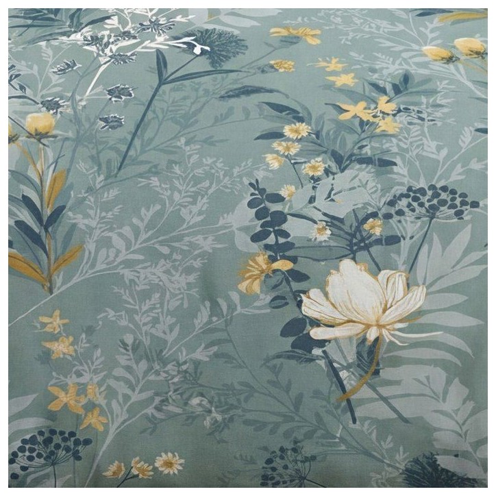 Parure de Lit - 240 x 220 cm - Coton Imprimé Motif Floral Bleu - TODAY SUNSHINE Parure de Lit - 240 x 220 cm - Coton Imprimé Motif Floral Bleu - TODAY SUNSHINE