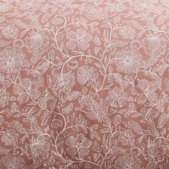 Parure de Lit - 240 x 220 cm - Coton Imprimé Floral Vieux Rose - TODAY SUNSHINE