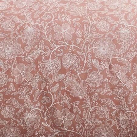 Parure de Lit - 240 x 220 cm - Coton Imprimé Floral Vieux Rose - TODAY SUNSHINE