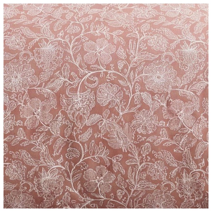 Parure de Lit - 240 x 220 cm - Coton Imprimé Floral Vieux Rose - TODAY SUNSHINE Parure de Lit - 240 x 220 cm - Coton Imprimé Floral Vieux Rose - TODAY SUNSHINE