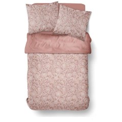 Parure de Lit - 260 x 240 cm - Coton Imprimé Floral Vieux Rose - TODA