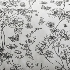 Parure de Lit - 240 x 220 cm - Coton Imprimé Floral Blanc - TODAY SUN