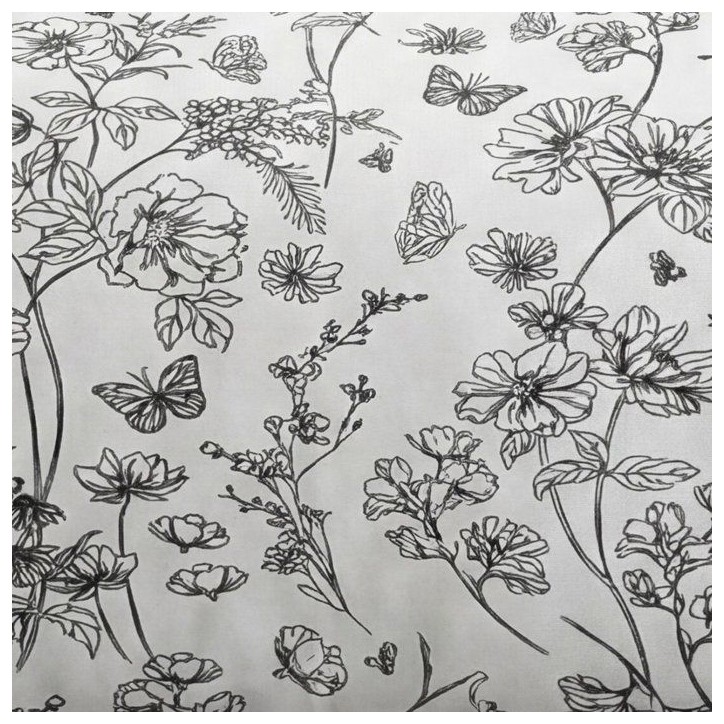 Parure de Lit - 260 x 240 cm - Coton Imprimé Floral Blanc - TODAY SUNSHINE Parure de Lit - 260 x 240 cm - Coton Imprimé Floral Blanc - TODAY SUNSHINE