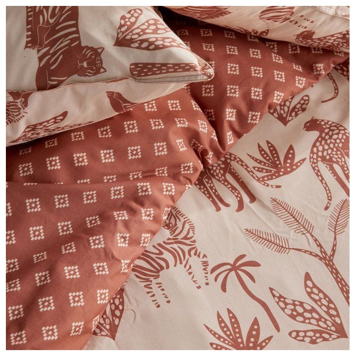 Parure de Lit - 140 x 200 cm - Coton Imprimé Floral Jungle - TODAY SUNSHINE Parure de Lit - 140 x 200 cm - Coton Imprimé Floral Jungle - TODAY SUNSHINE