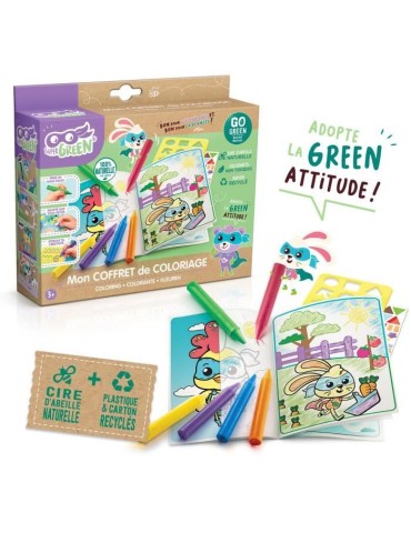 SUPER GREEN Kit de coloriage, crayons bio