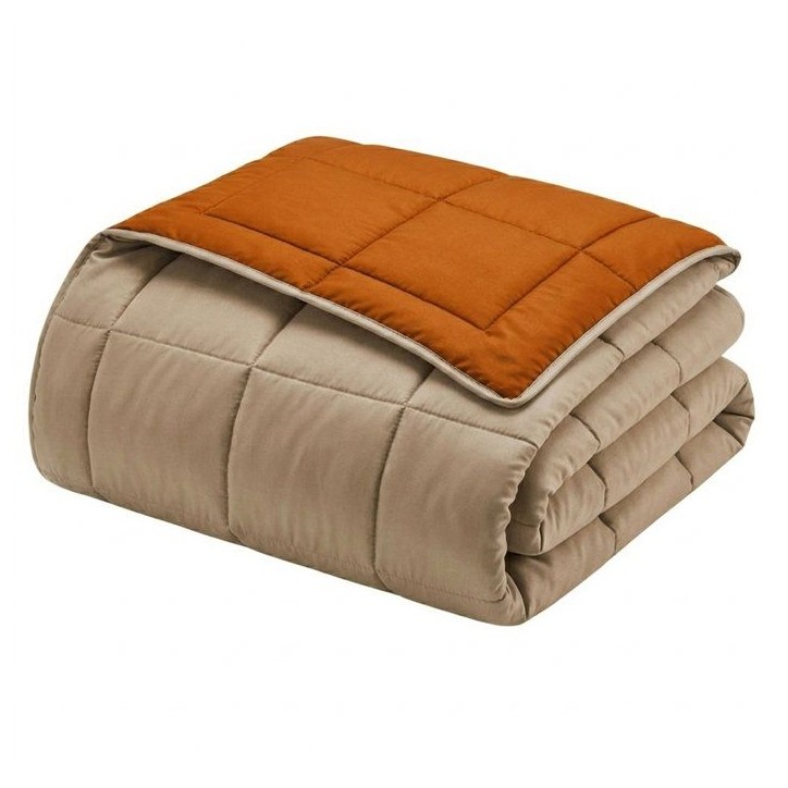 CALGARY - Couette Chaude Microfibre 400gr/m² - Ocre & Galet - 220 x 240 cm CALGARY - Couette Chaude Microfibre 400gr/m² - Ocre & Galet - 220 x 240 cm