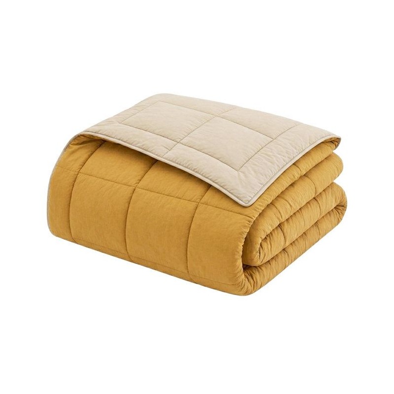 HUDSON - Couette Légere Microfibre - 200 gr/m2 - Miel & Galet - 220 x
