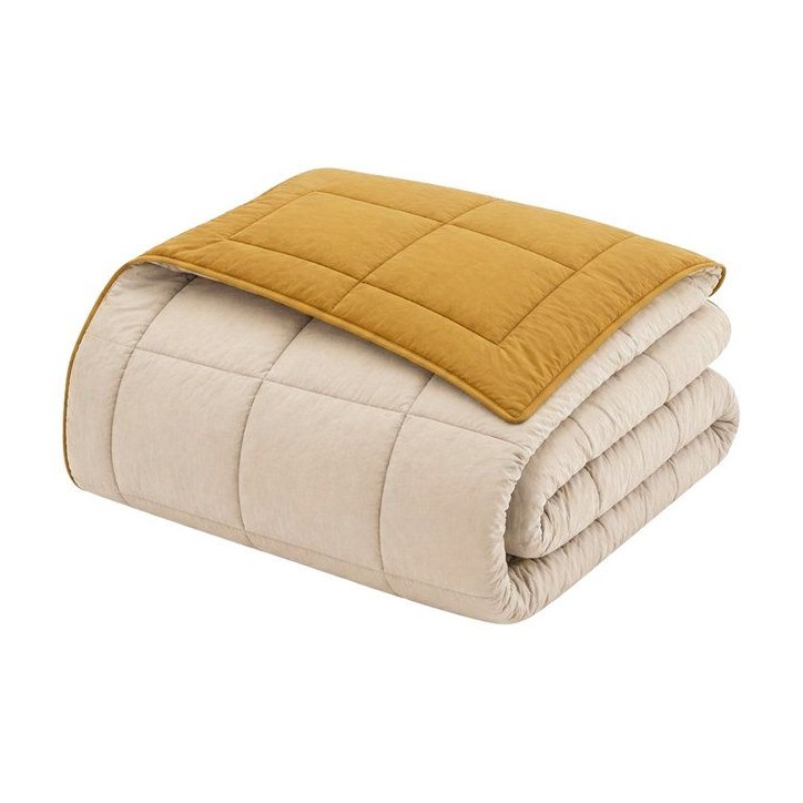 HUDSON - Couette Légere Microfibre - 200 gr/m2 - Miel & Galet - 220 x 240 HUDSON - Couette Légere Microfibre - 200 gr/m2 - Miel & Galet - 220 x 240