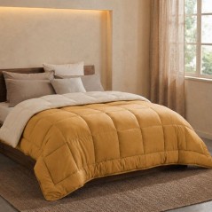 HUDSON - Couette Légere Microfibre - 200 gr/m2 - Miel & Galet - 220 x